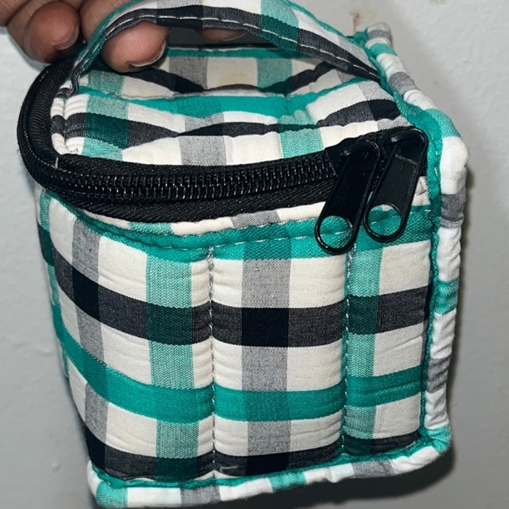 Plant therapy perfume oil carry Checkered Cosmetic Bag with Handle